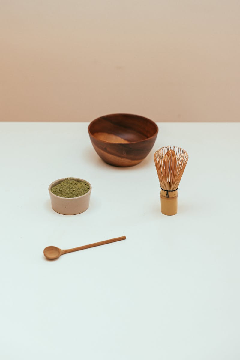 Traditional matcha tea ceremony utensils