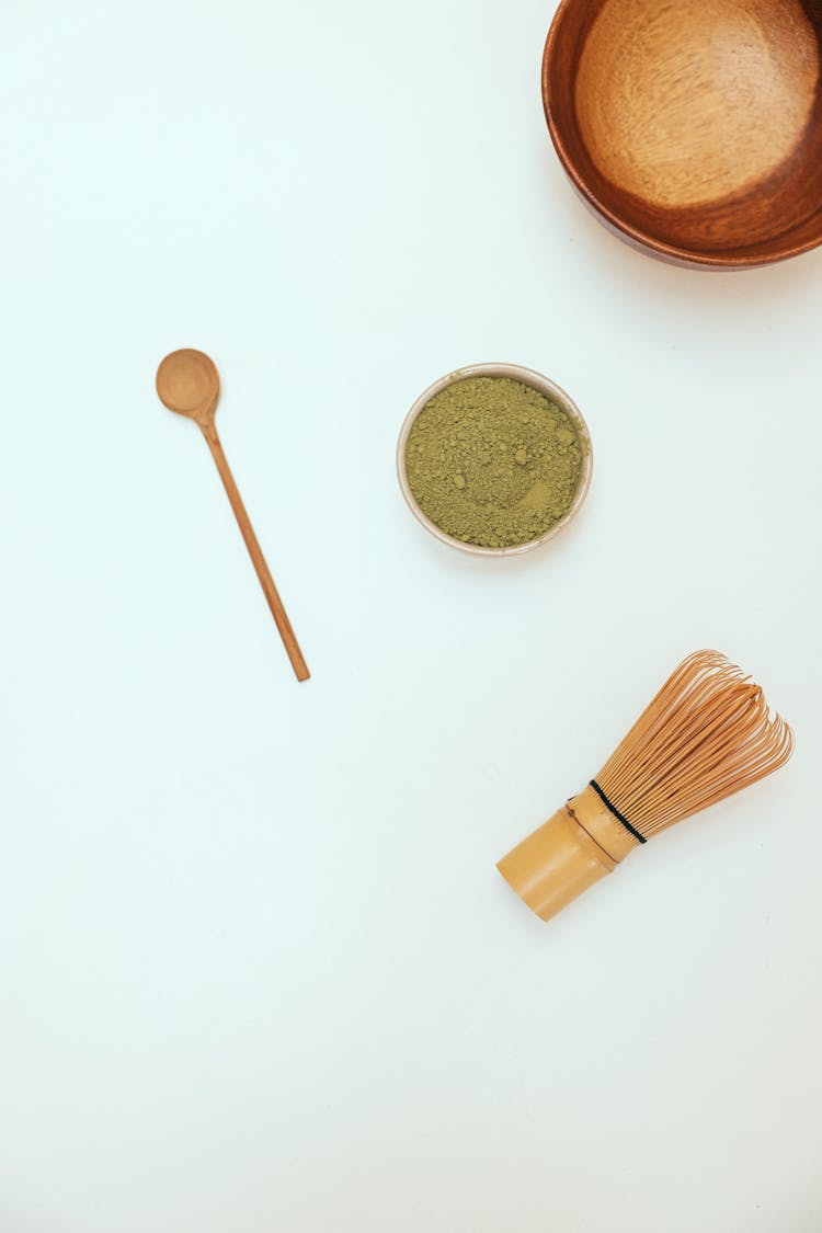 Matcha Powder On A Bowl