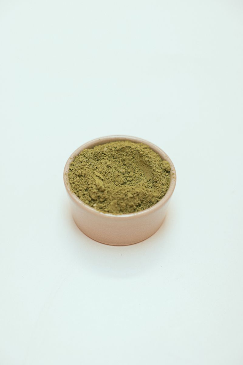 Bowl of matcha green superfood powder