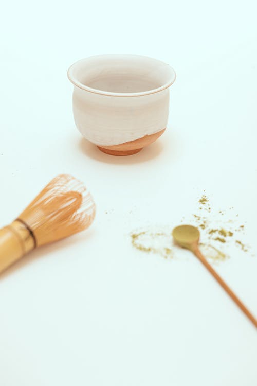 Mortar and a Bowl on a White Background 