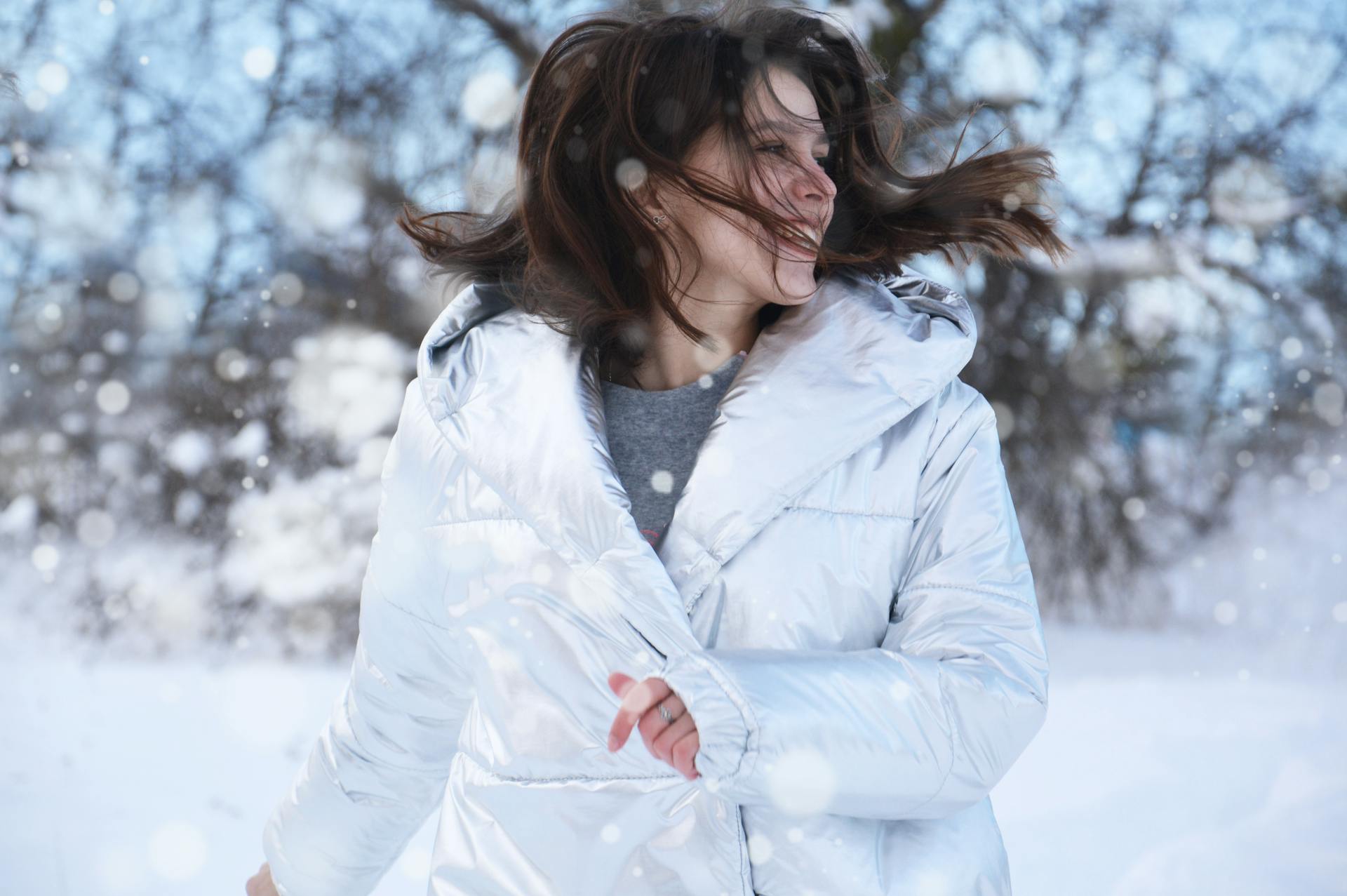 Manteau d'hiver blanc pour femme