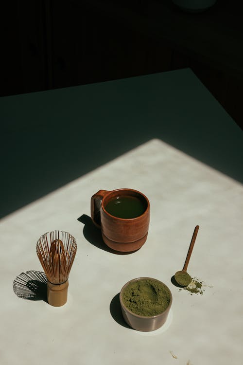 Free Green Tea on the Table Stock Photo