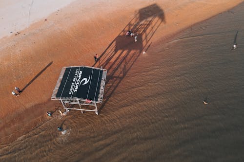 Tower on Beach in Birds Eye View