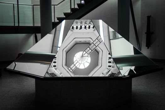 Mirrors in the Hall of Steel at the Royal Armouries Museum