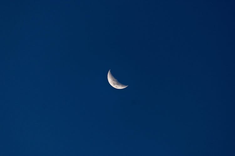 Moon In Blue Night Sky