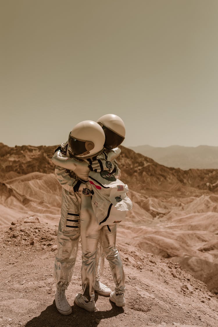 Astronauts Hugging