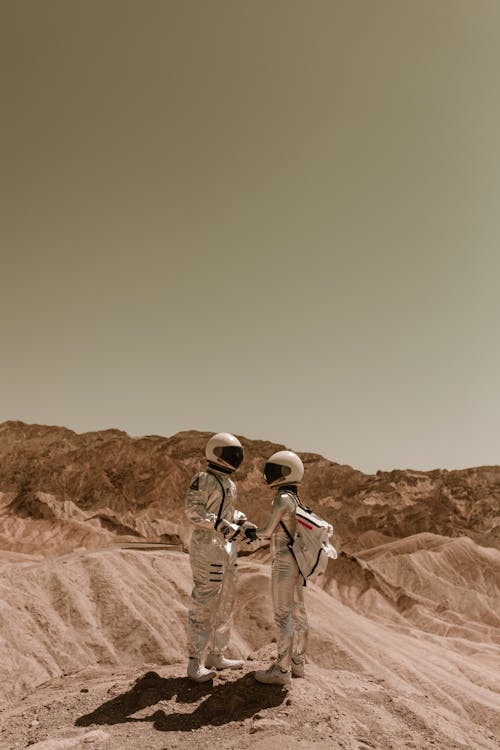 Astronauts Walking on the Sands