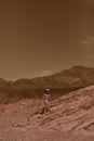 An Astronaut Exploring a Planet