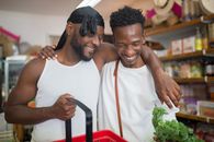 A Couple Shopping Together inside a Grocery Store