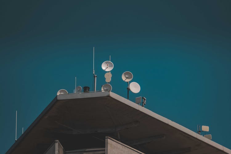 Satellite Dishes On A Building