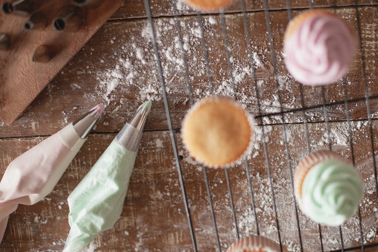 Cupcakes On A Cooling Rack