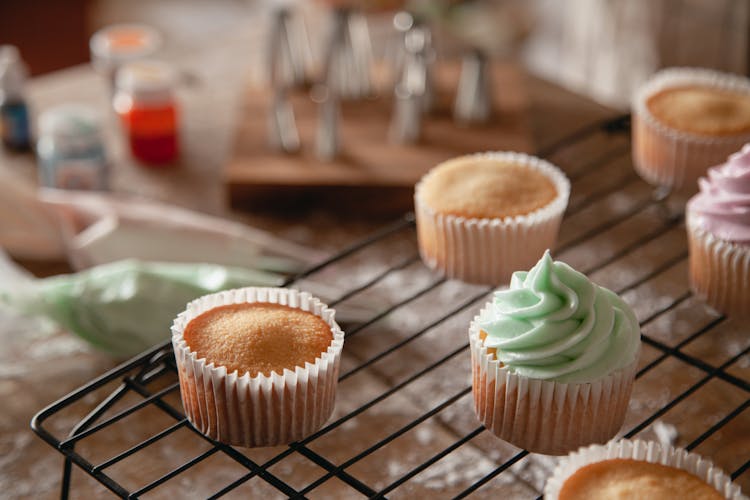 Cupcakes On Cooling Rack