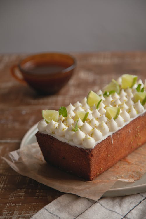 Free Close-Up Photo of Lemon Sponge Cake Stock Photo