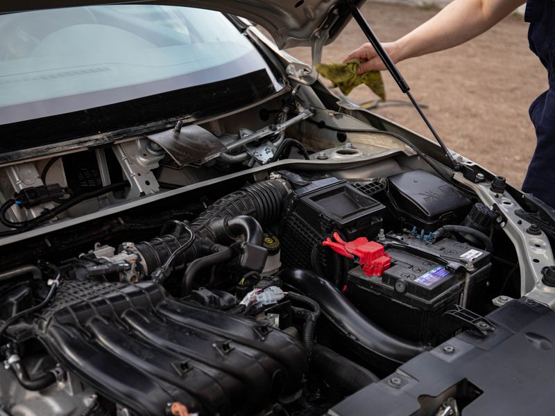 Car Battery Replacement work at ABBA Auto Center