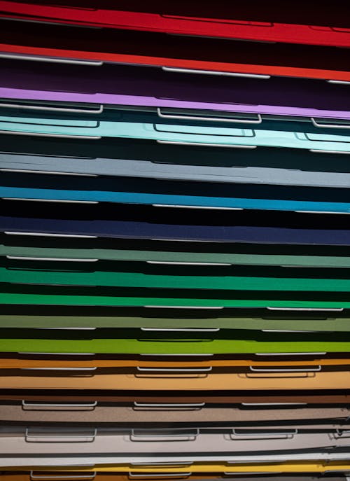 Free Close-up of Files in Different Colors  Stock Photo