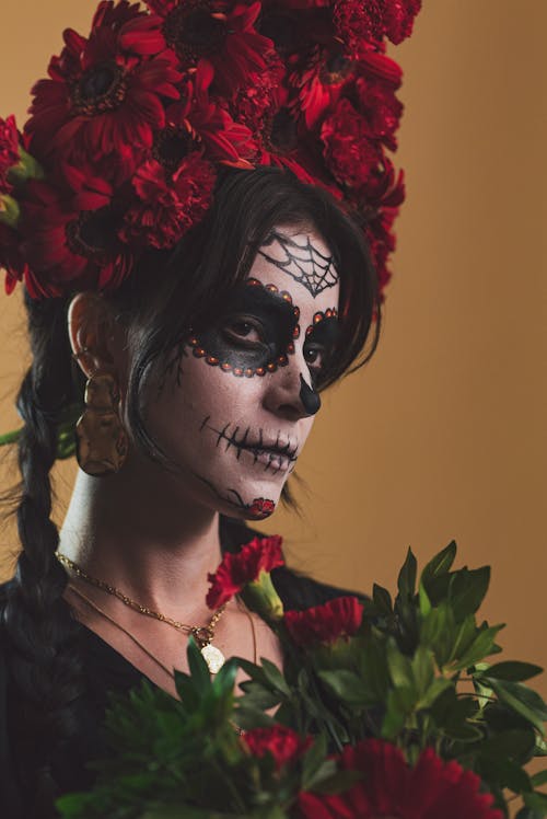 Woman with Face Paint Posing · Free Stock Photo