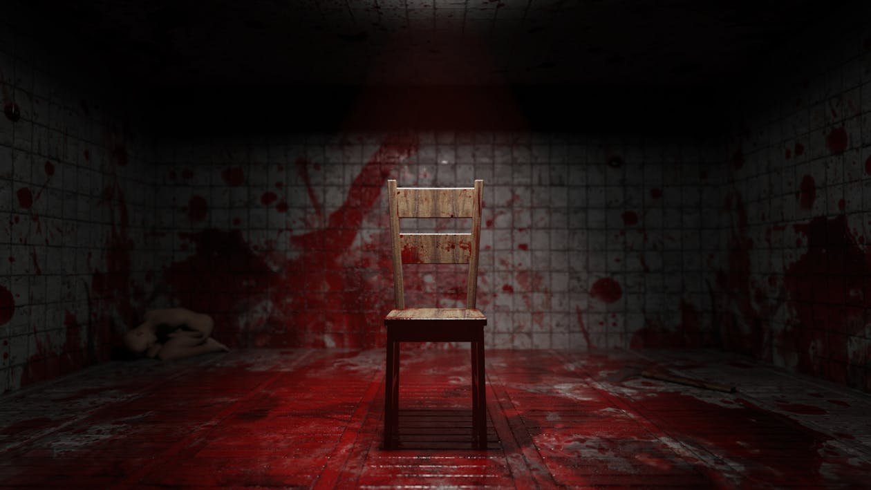 Free stock photo of blood, chair, damaged