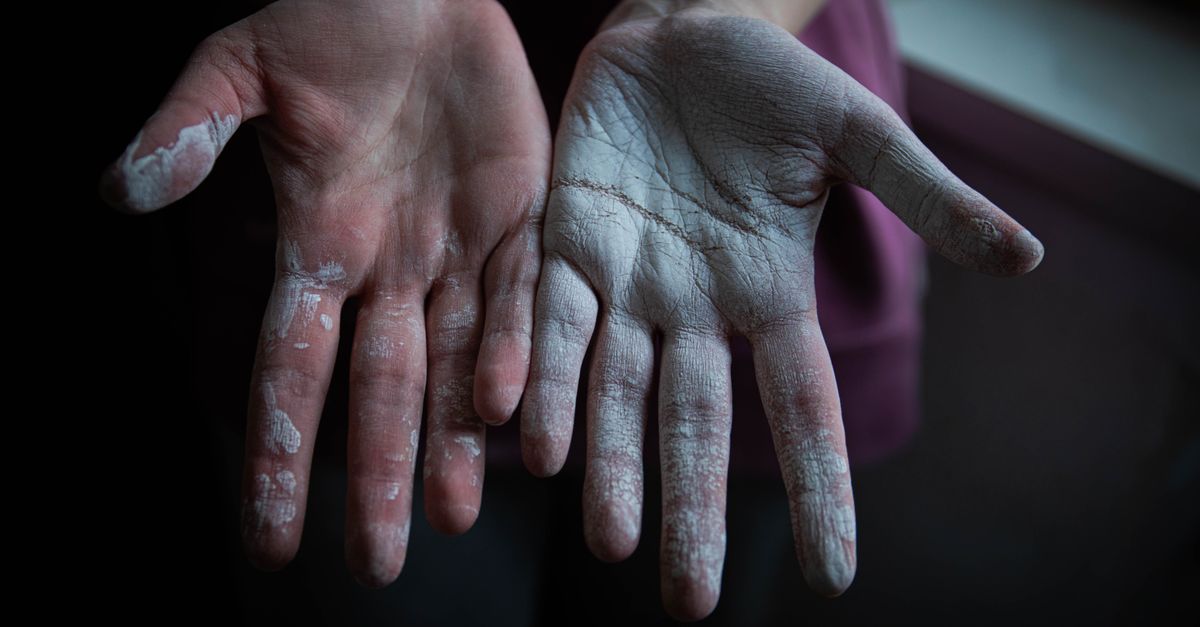 Photo of Hands With White Paint Stains · Free Stock Photo