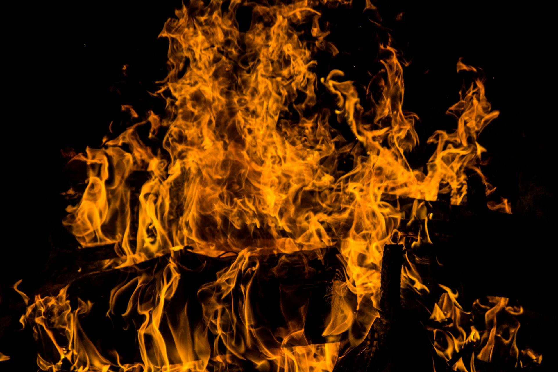 Close-Up Shot of Blazing Fire