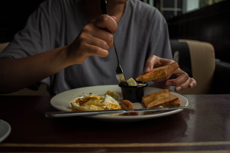 A Person Eating Breakfast