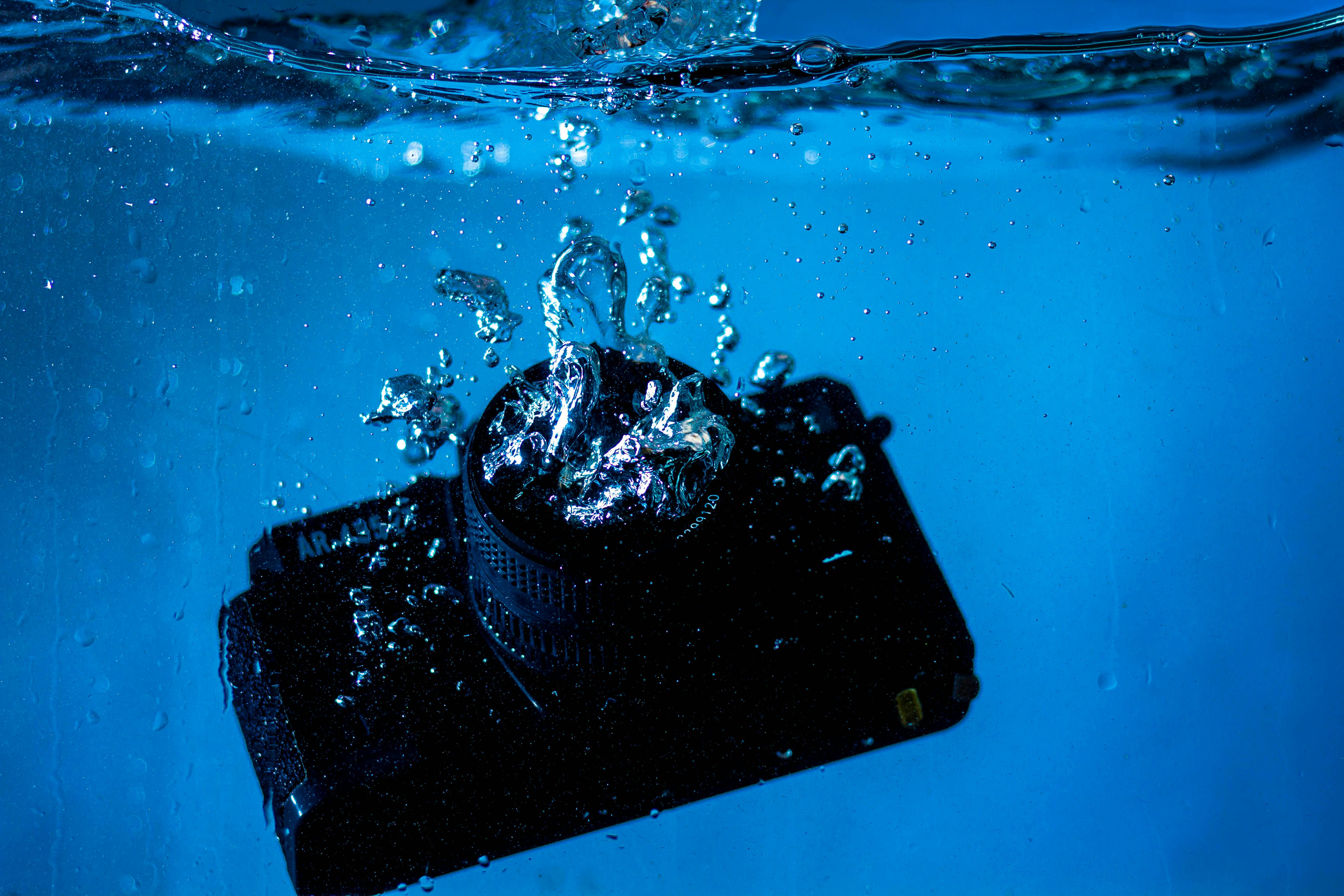 camera head submerged in water for leakproof testing - waterproof borescope camera