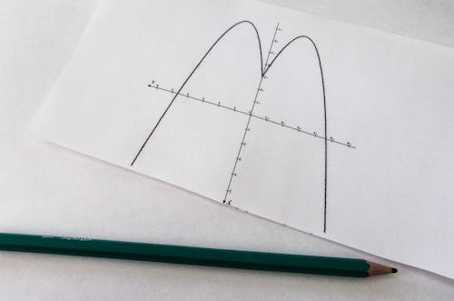 Free Paper with Printed Graph and a Pencil Stock Photo
