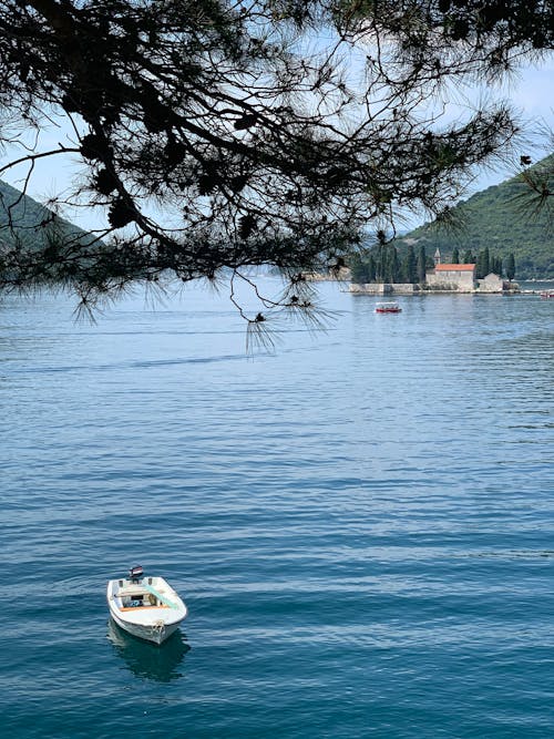 Kostenloses Stock Foto zu bäume, berge, boot