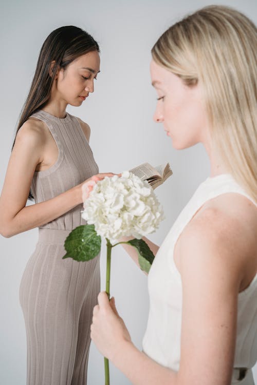 Women with Flower and Book