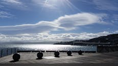 惠灵顿海滨阳光明媚，云层洁白，蓝天清澈