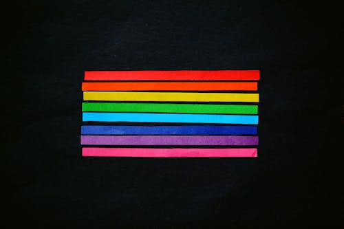 Free Rainbow Paper Stripes Stock Photo