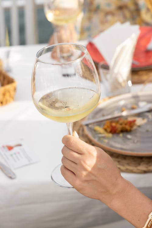 Close-up of Holding a Wine Glass