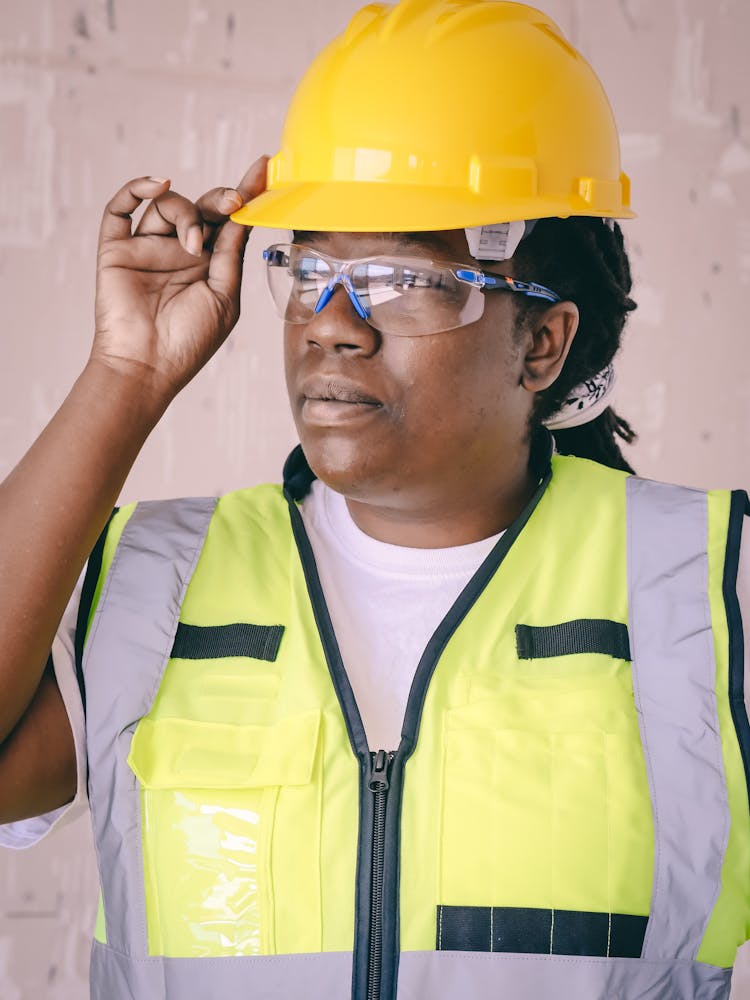 Close Up Photo Of Female Engineer Wearing Safety Glasses