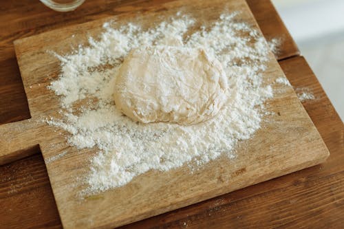 A Dough on a Wooden Board
