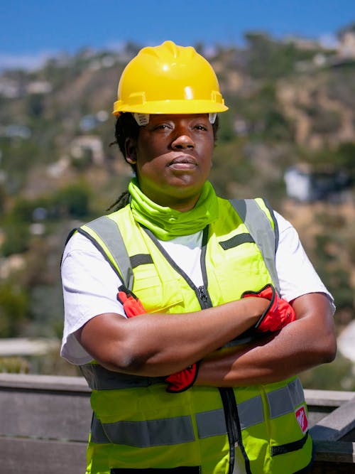 Free Female Engineer in Reflective Vest Stock Photo
