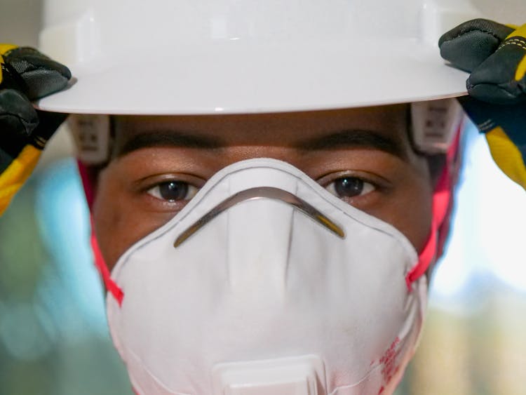 Person Wearing N95 Mask 