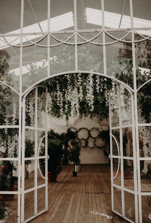 Darmowe zdjęcie z galerii z brama, kwiaty, metalowa rama