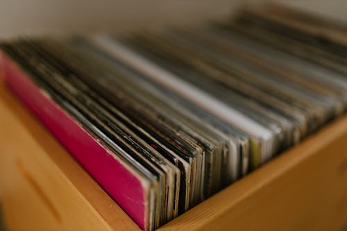 Close Up Shot of Vinyl Records