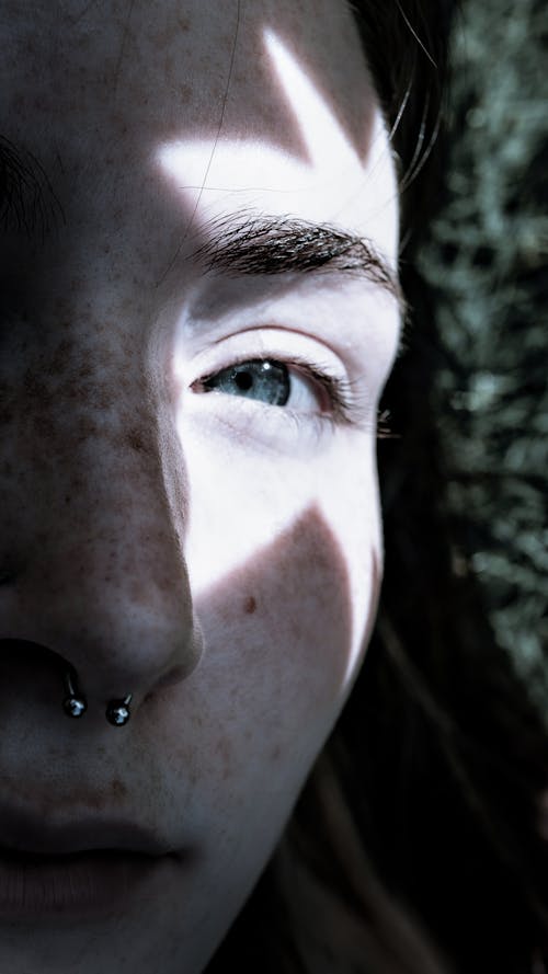 Free Person With Silver Nose Piercing Stock Photo