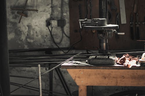 A Heavy Machinery Used in a Steel Workshop