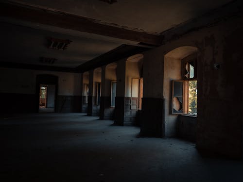 Free Broken Windows in a Building Stock Photo