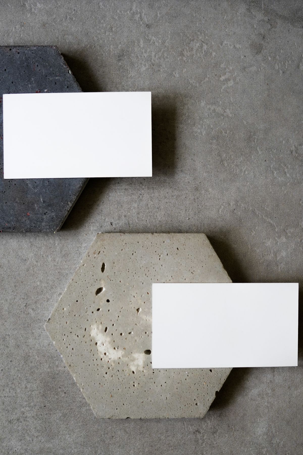 Business cards on a textured surface