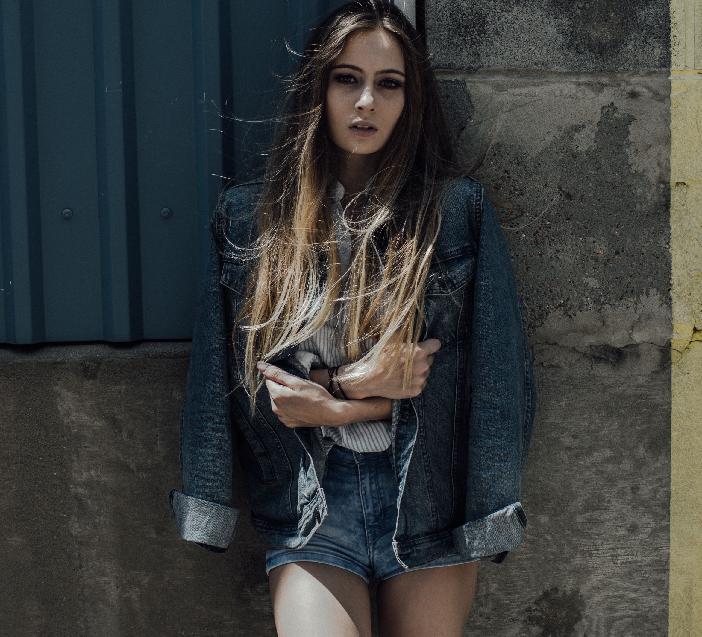Woman Wearing Denim Jacket and Shorts · Free Stock Photo
