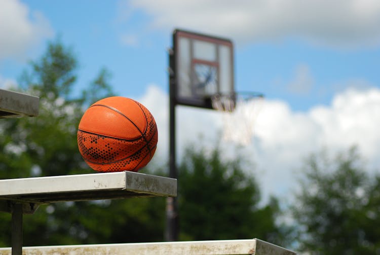 Basketball Laid On A Bench