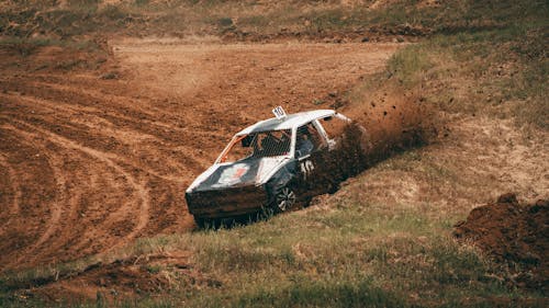 Racecar Racing on Dirt Road