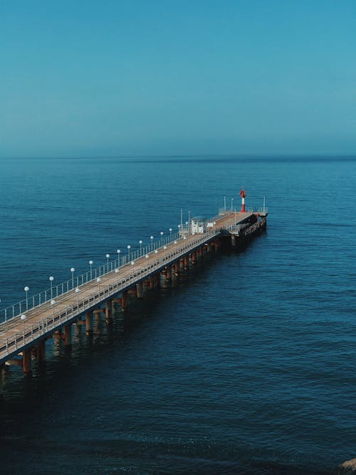 Aerial Photography of a Pier