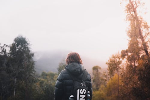 A Person Wearing Black Bubble Jacket