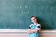 Boy Leaning on the Blackboard