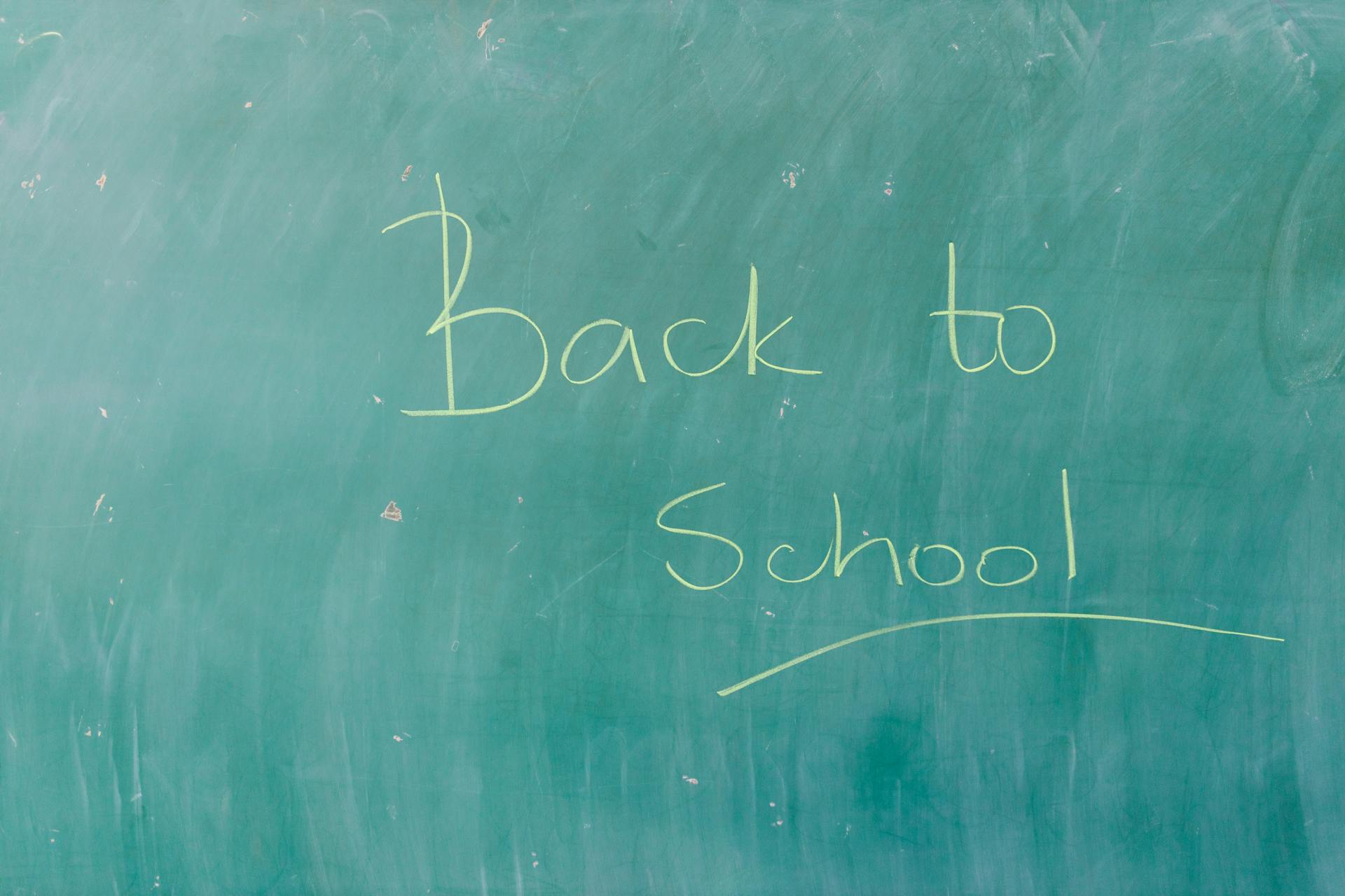 Back To School Message on School Blackboard