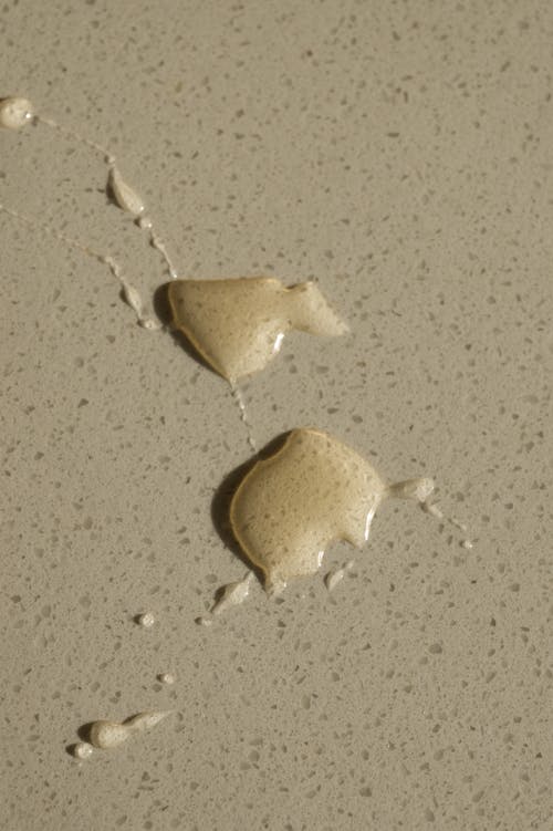 Close Up of Water Drops on Table