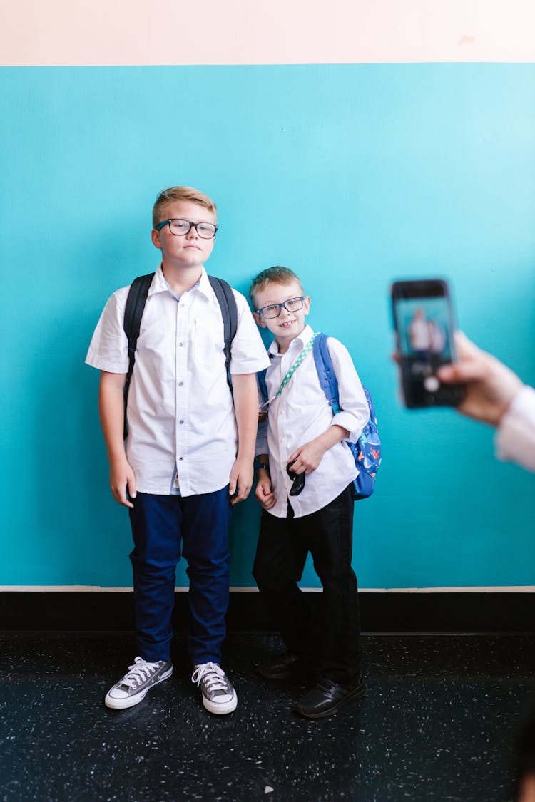 A Two Boys Wearing School Uniform
